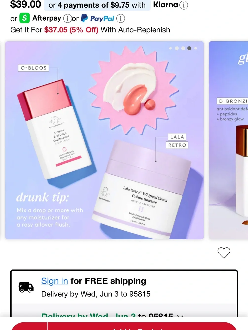 Drunk Elephant O-Bloos Rosi Drops Box skincare as makeup